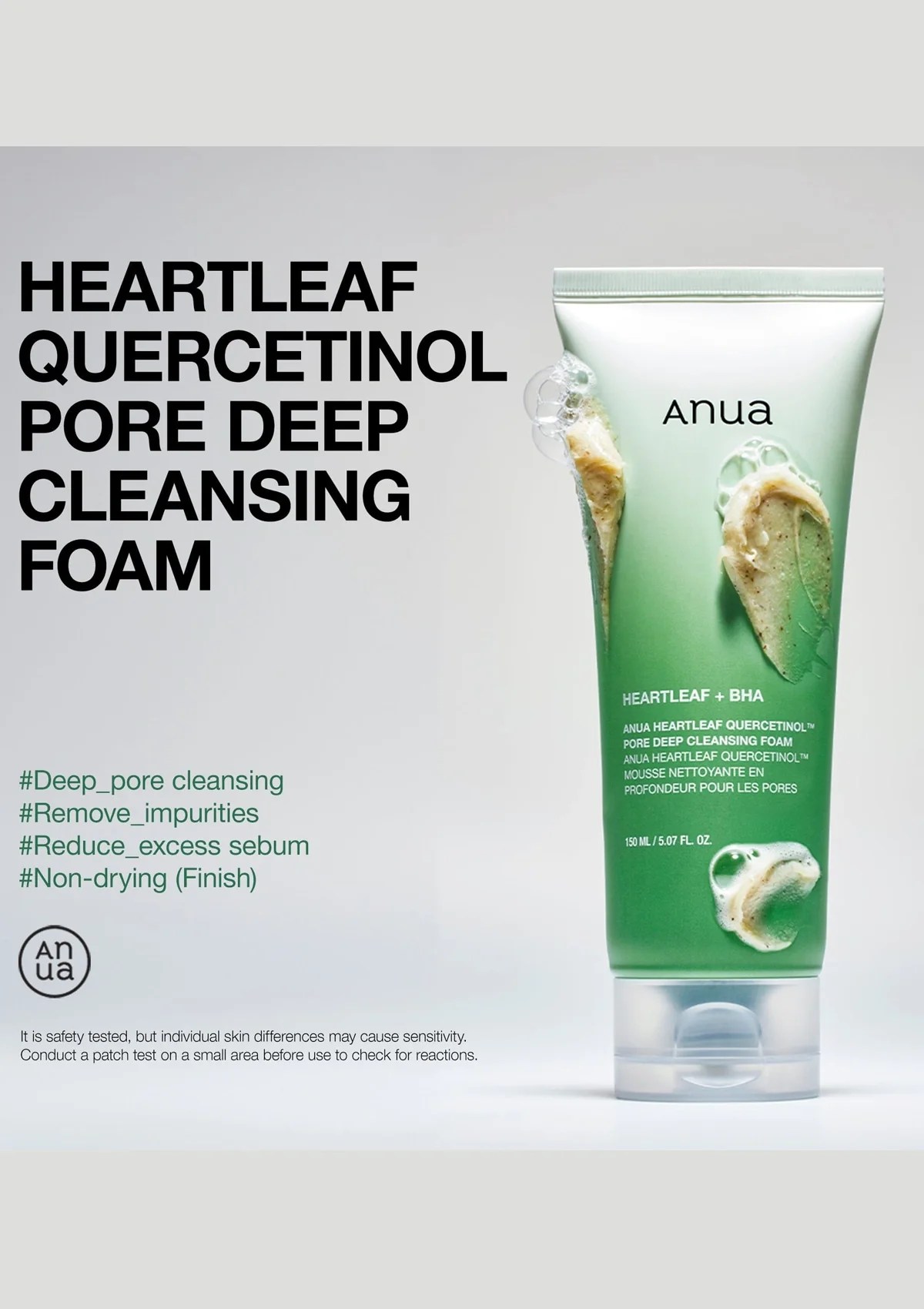 [ANUA] Heartleaf Quercetinol Pore Deep Cleansing Foam 150ml - Image 3