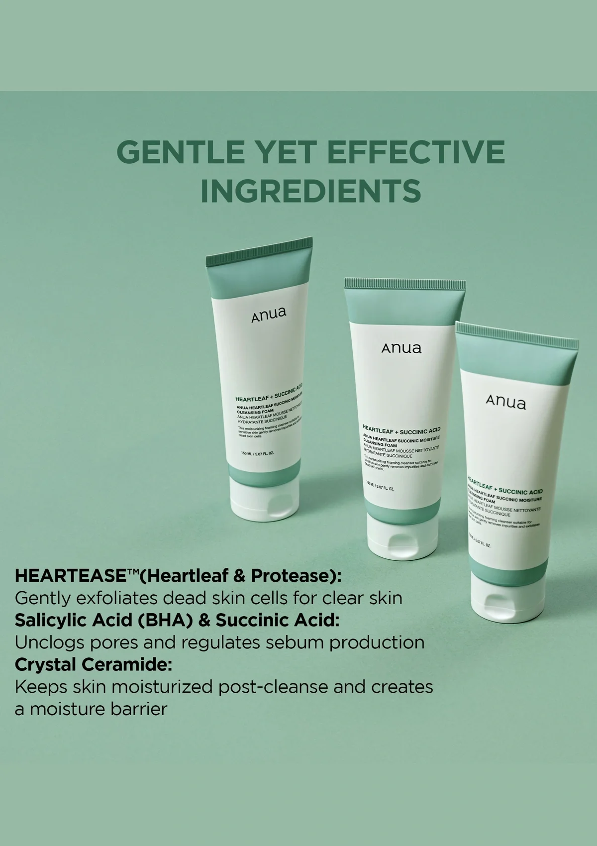 [ANUA] Heartleaf Succinic Moisture Cleansing Foam 150ml - Image 7