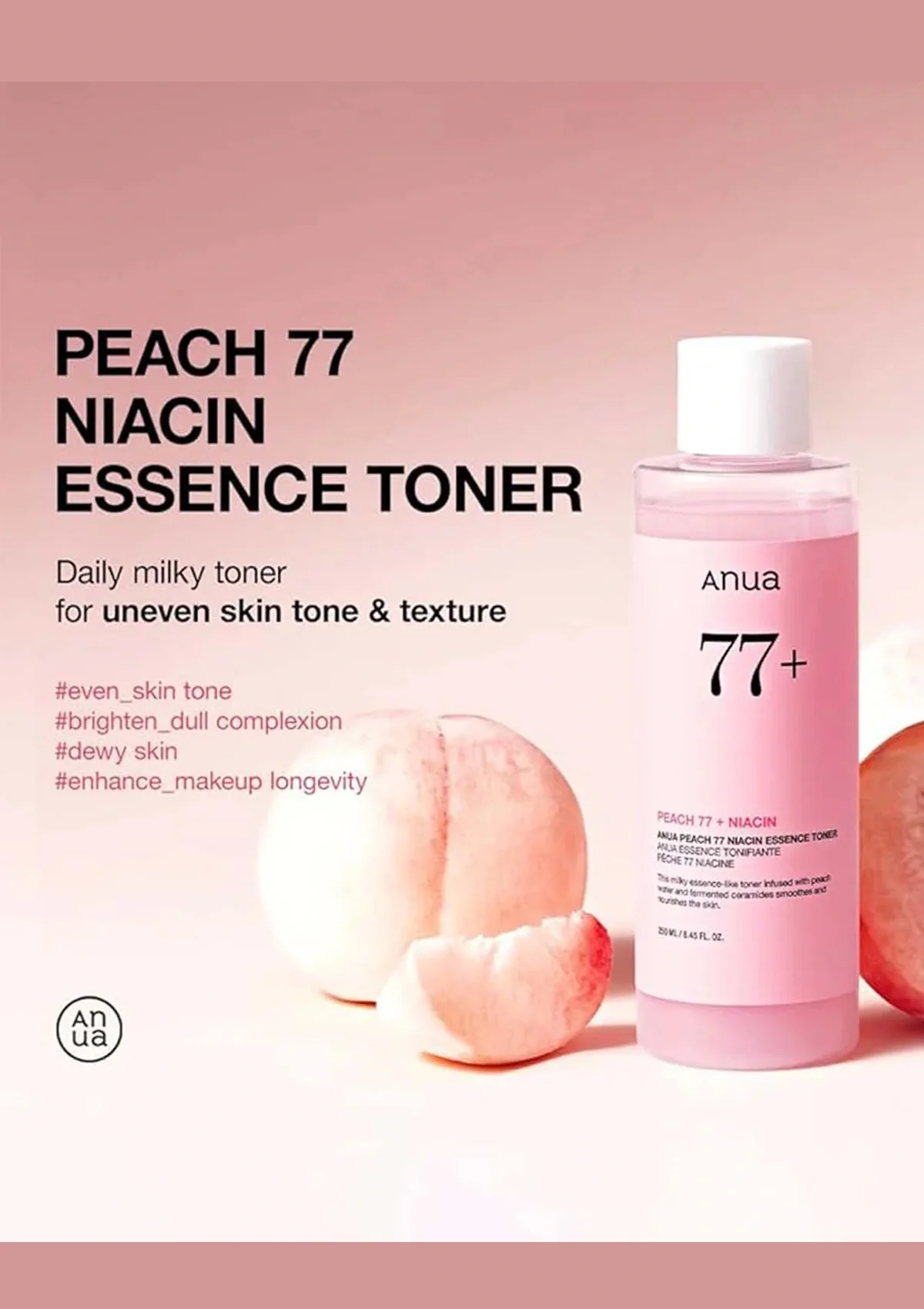 [ANUA] Peach 77% Niacin Essence Toner 250ml - Image 4