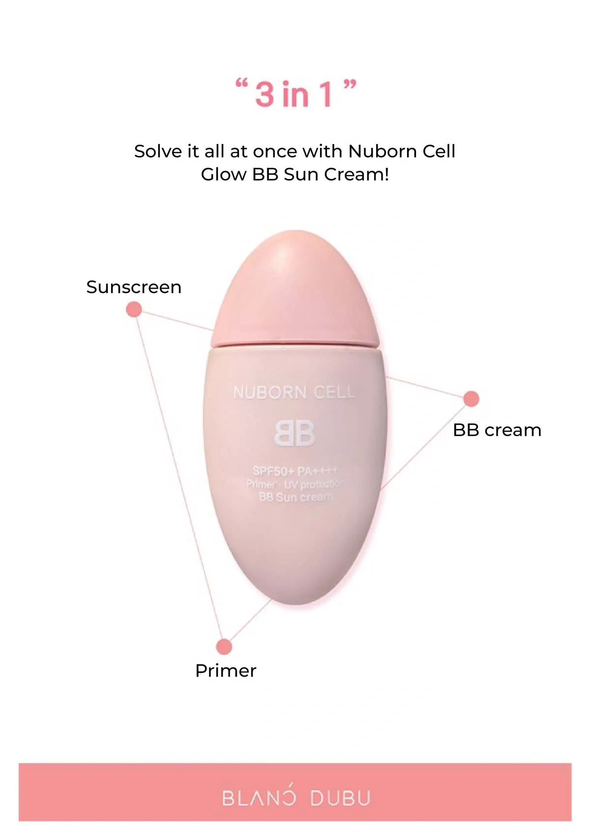 [BLANC DUBU] Nuborn Cell BB Sun Cream SPF 50+ PA++++ 40ml - Image 6