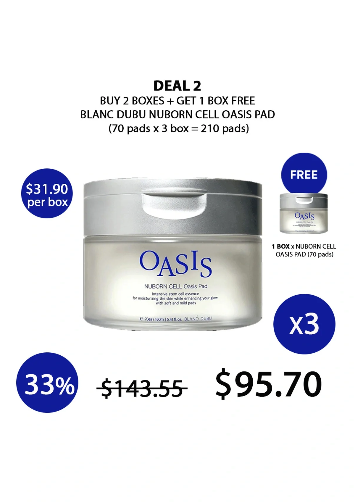 [BLANC DUBU] Nuborn Cell Oasis Pad 160ml (70 Pads) - Image 19