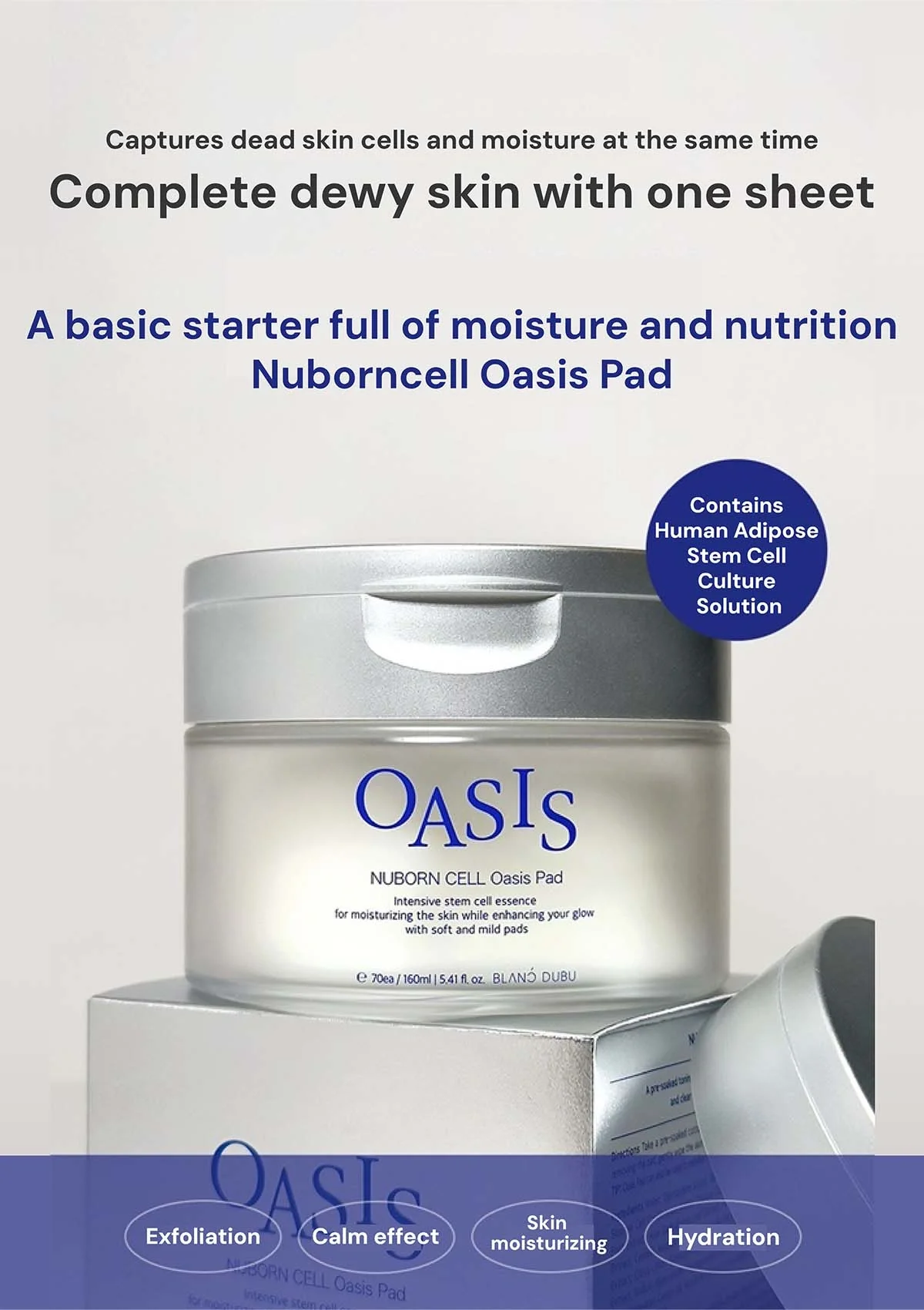 [BLANC DUBU] Nuborn Cell Oasis Pad 160ml (70 Pads) - Image 3
