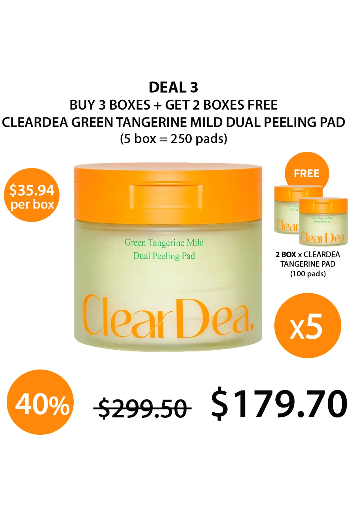 [CLEARDEA] Green Tangerine Mild Dual Peeling Pad 140ml (50 Pads) - Image 7