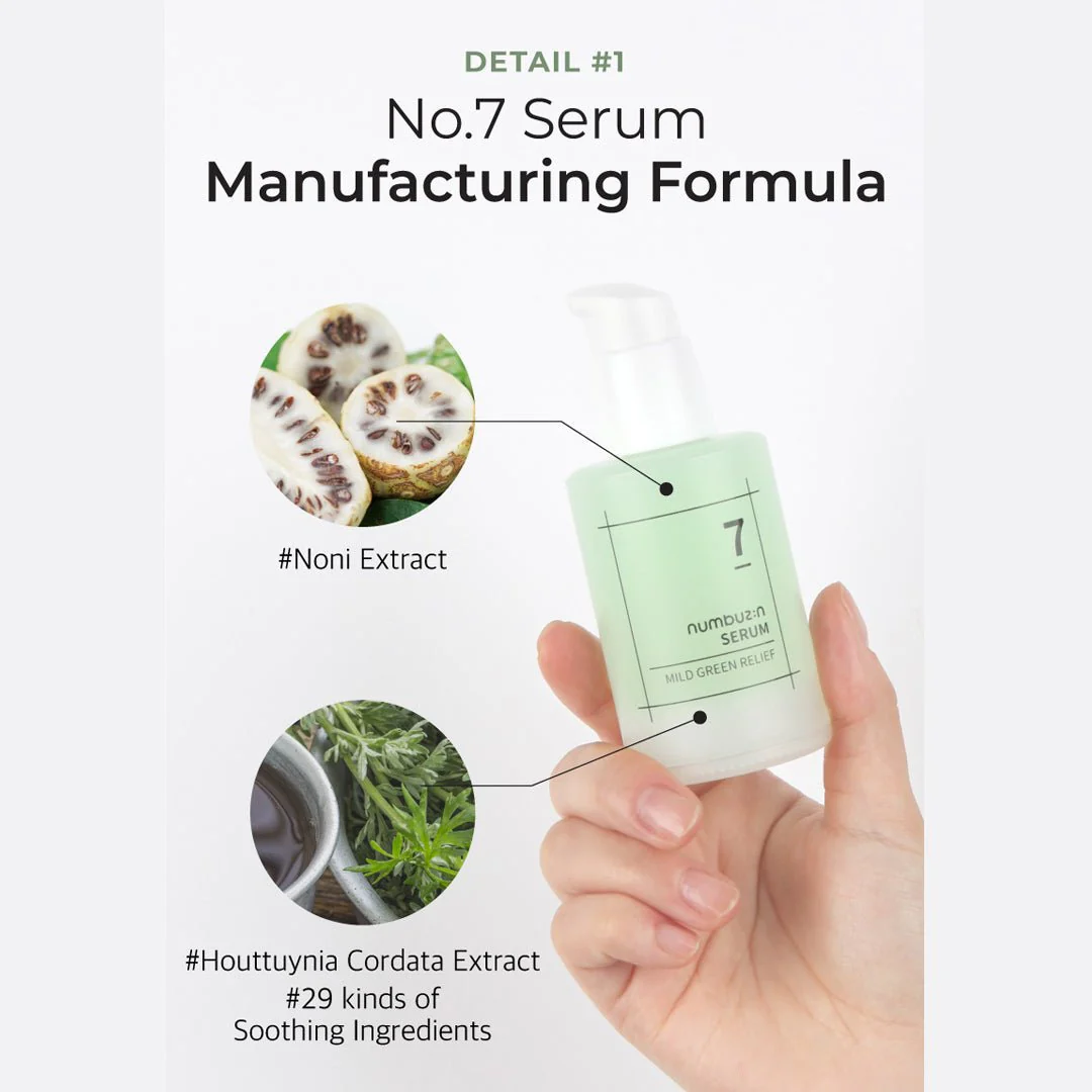 CLEARANCE SALE - [NUMBUZIN] No.7 Mild Green Soothing Serum 50ml - Image 3