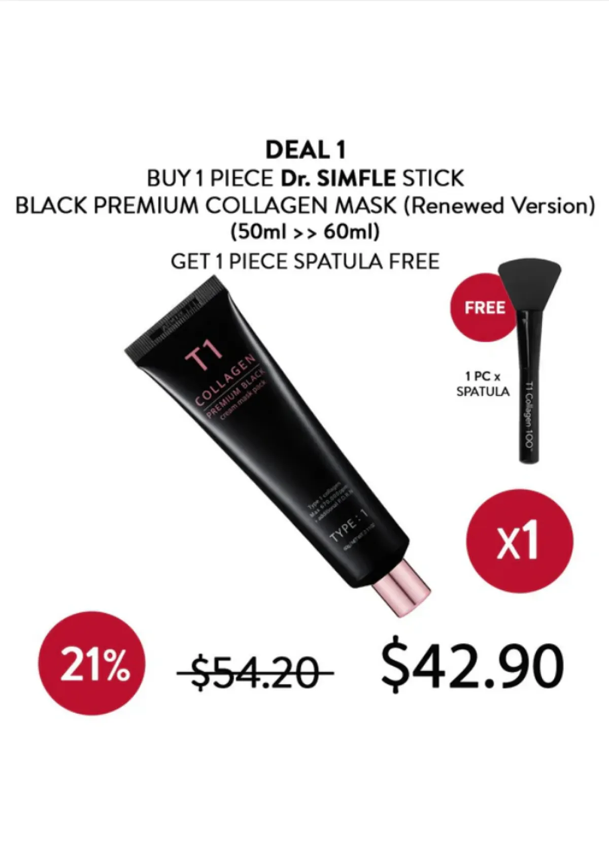 [DR. SIMFLE] Stick Black Premium T1 Collagen 100 Mask 60ml - Image 4