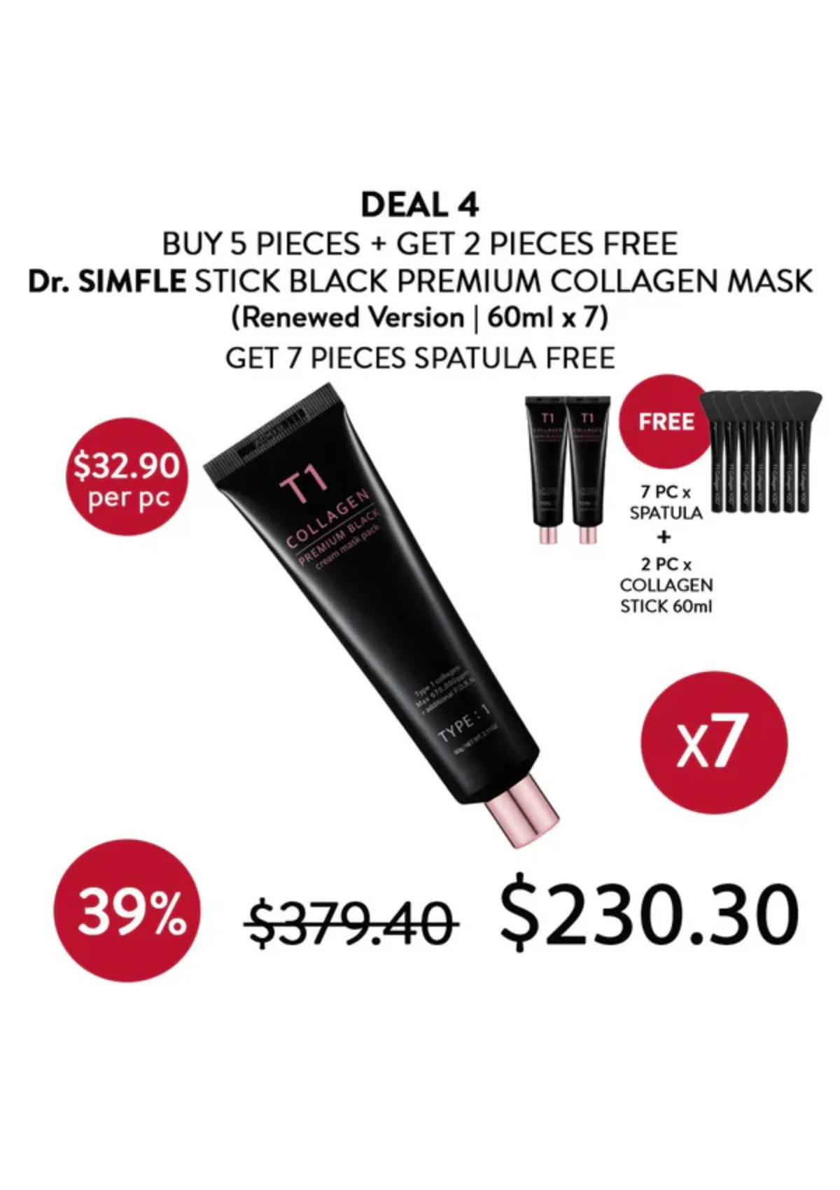 [DR. SIMFLE] Stick Black Premium T1 Collagen 100 Mask 60ml - Image 7