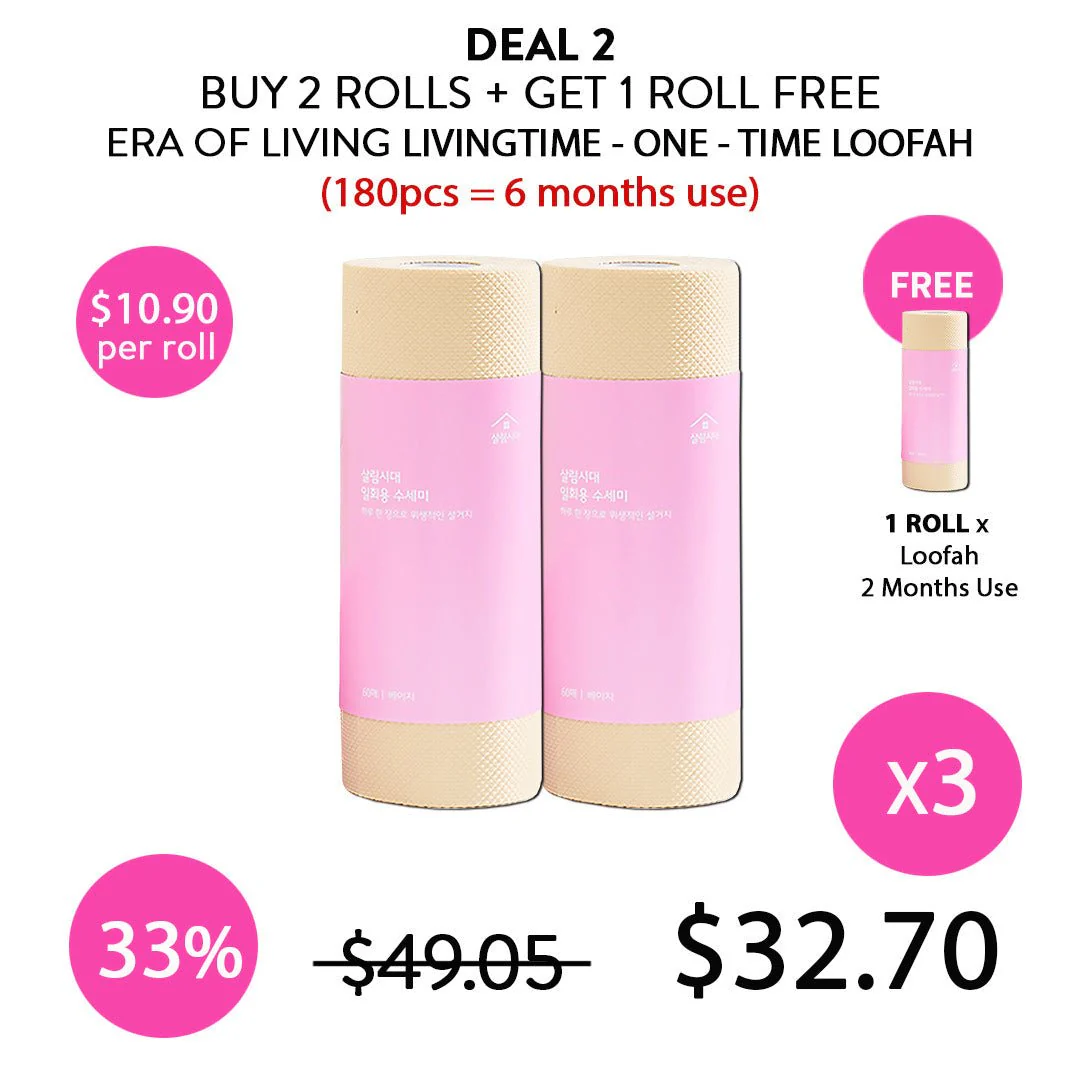 [ERA OF LIVING] Livingtime Disposable Scouring Pad (1 Roll = 60 sheets for 2 months use) - Image 4