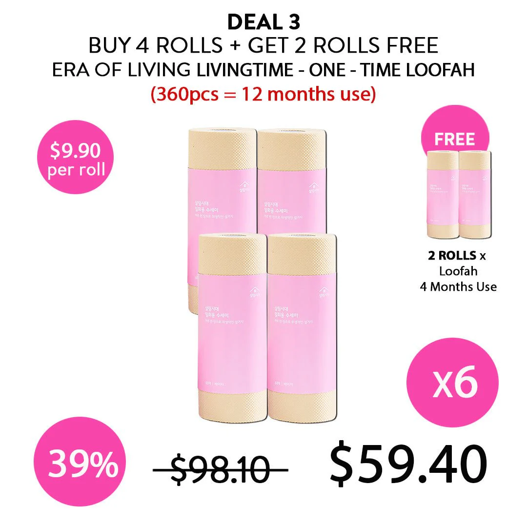 [ERA OF LIVING] Livingtime Disposable Scouring Pad (1 Roll = 60 sheets for 2 months use) - Image 5