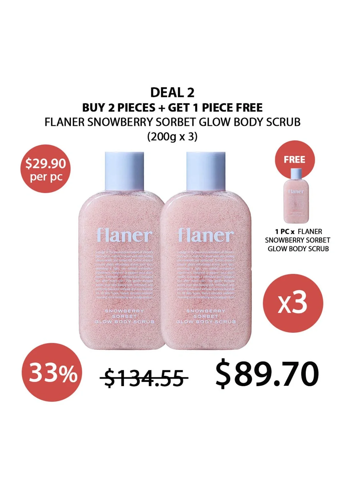 [FLANER] Snowberry Sorbet Glow Body Scrub 200g - Image 20