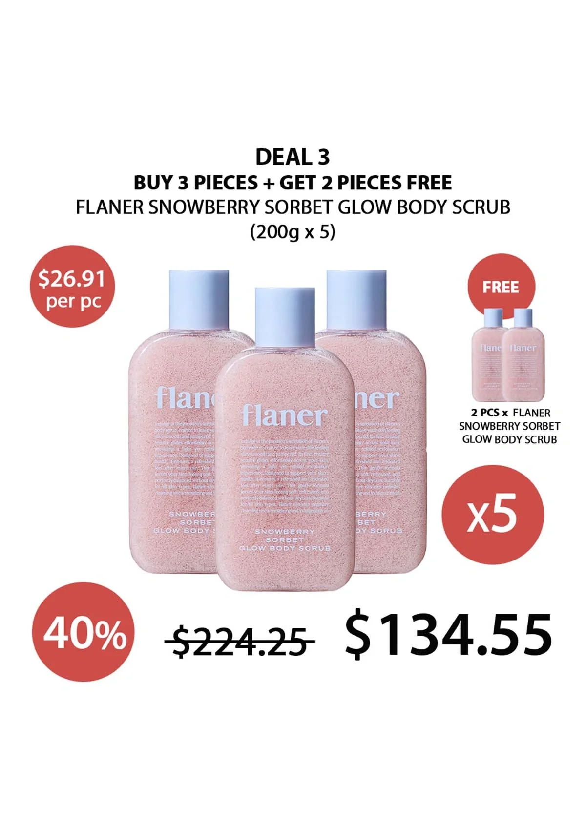 [FLANER] Snowberry Sorbet Glow Body Scrub 200g - Image 21