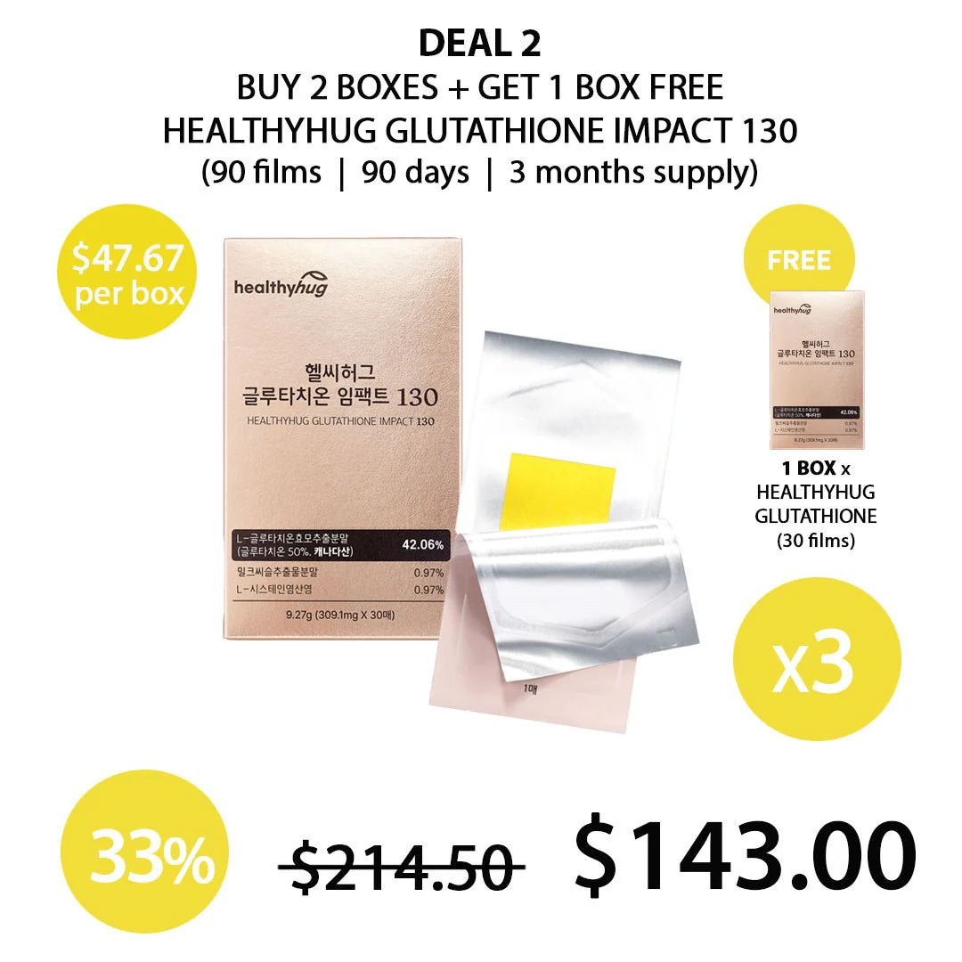 [HEALTHYHUG] Glutathione Impact 130 9.27g (1 Box = 30 Films) - Image 4