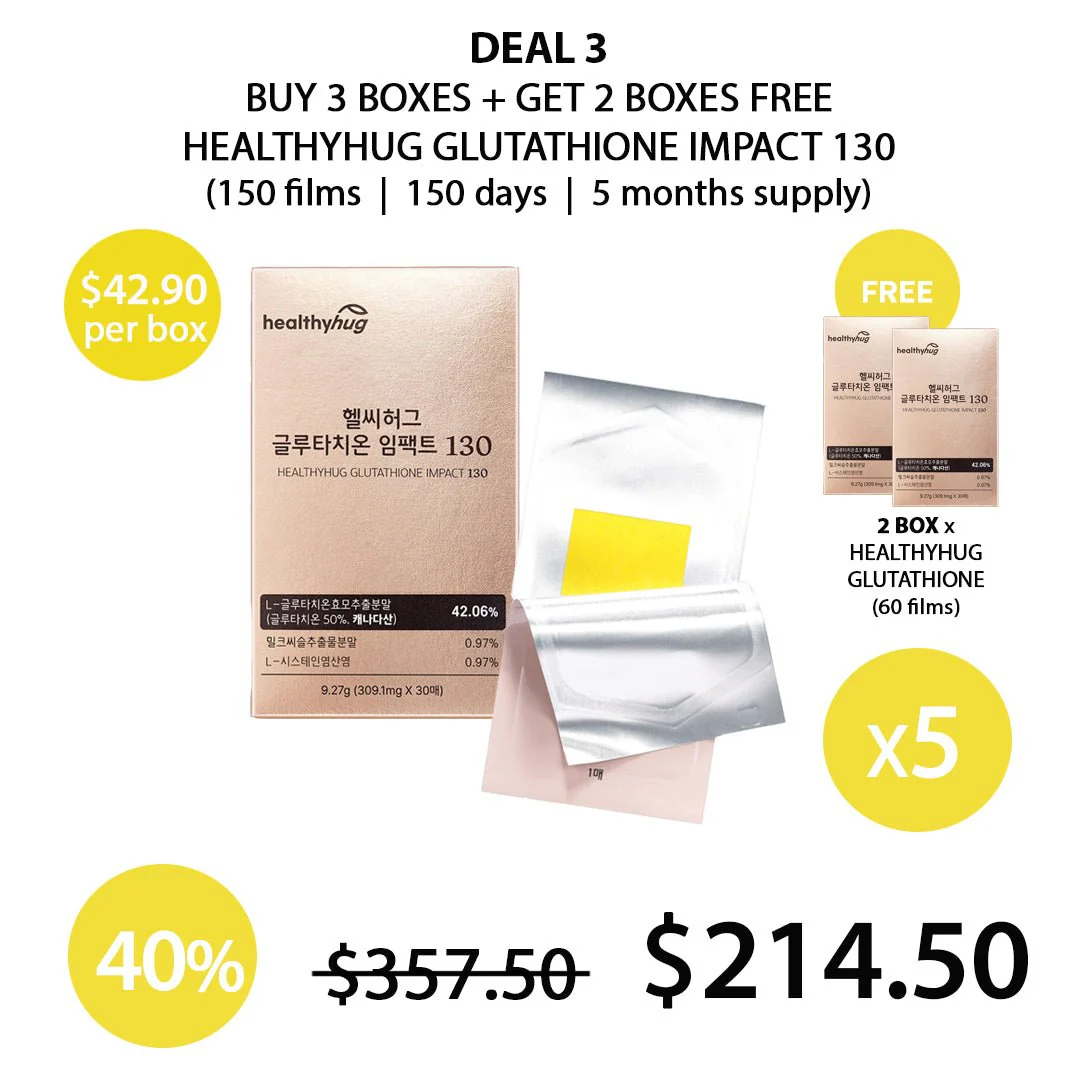 [HEALTHYHUG] Glutathione Impact 130 9.27g (1 Box = 30 Films) - Image 5