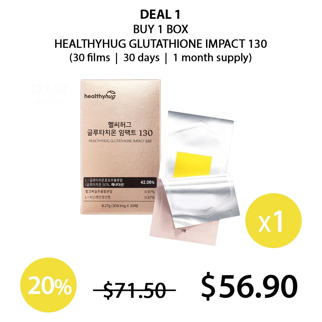 [HEALTHYHUG] Glutathione Impact 130 9.27g (1 Box = 30 Films) - Image 6