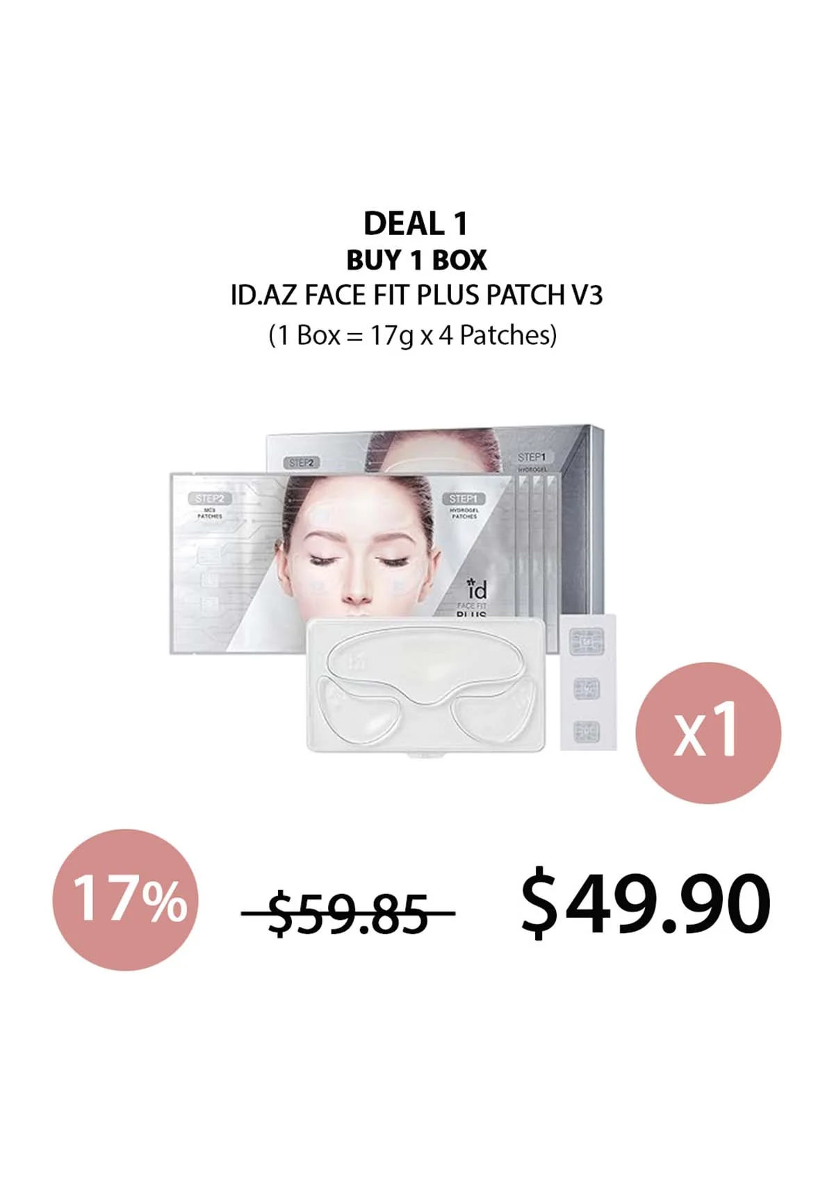 [ID.AZ] Face Fit Plus Patch V3 (1 Box = 17g x 4 Patches) - Image 3