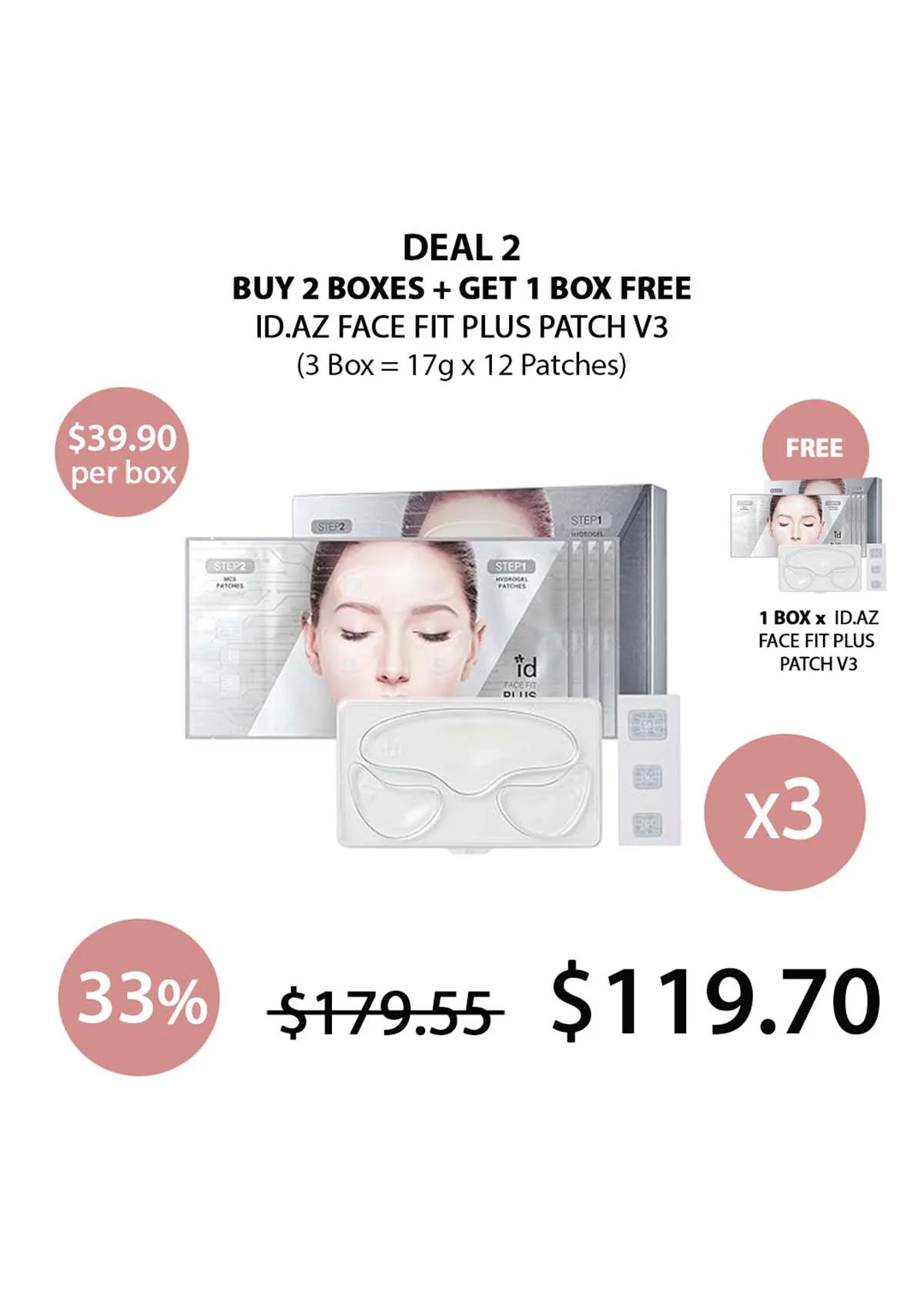 [ID.AZ] Face Fit Plus Patch V3 (1 Box = 17g x 4 Patches) - Image 4