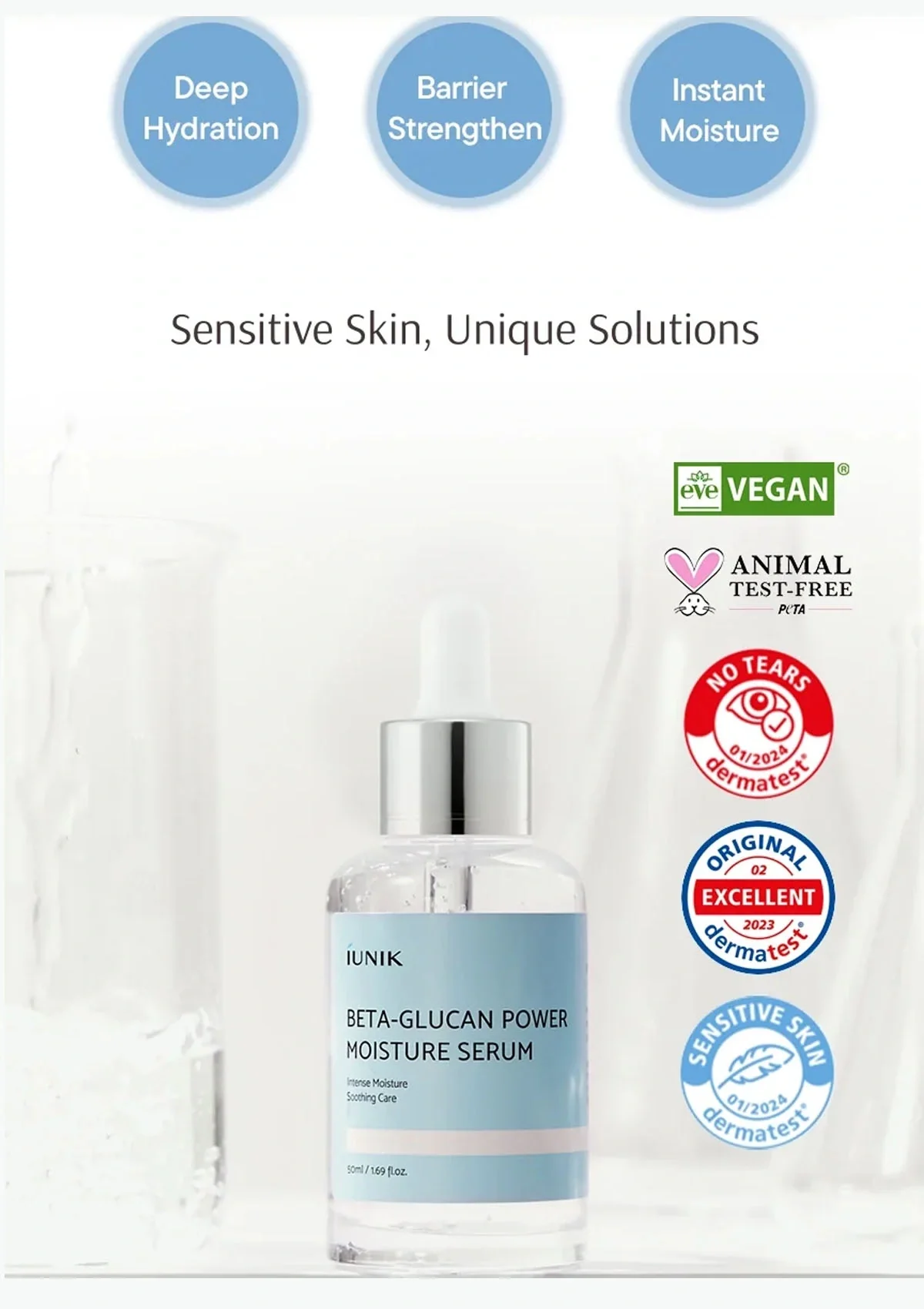 [iUNIK] Beta-Glucan Power Moisture Serum 50ml - Image 4