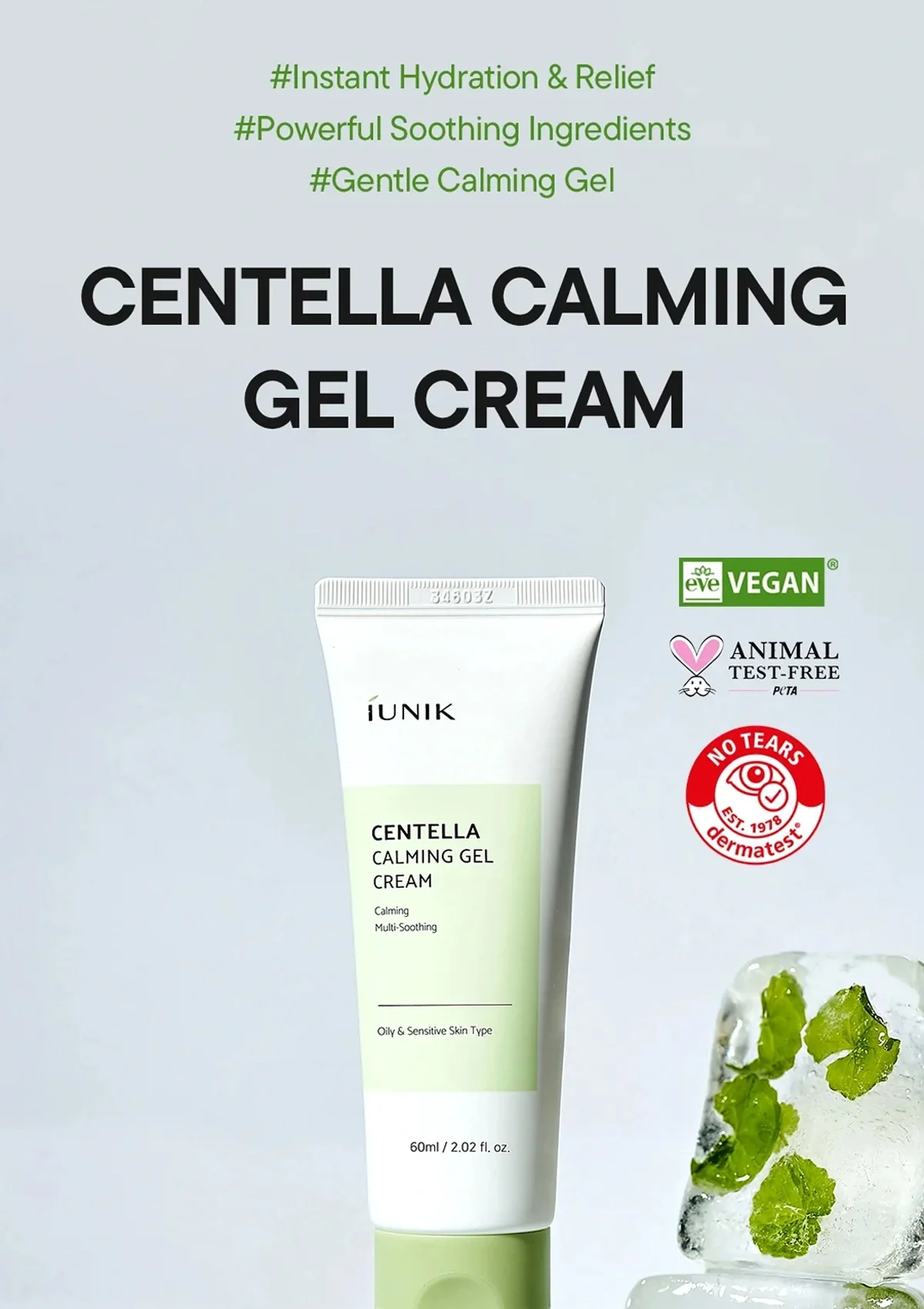 [iUNIK] Centella Calming Gel Cream 60ml - Image 3