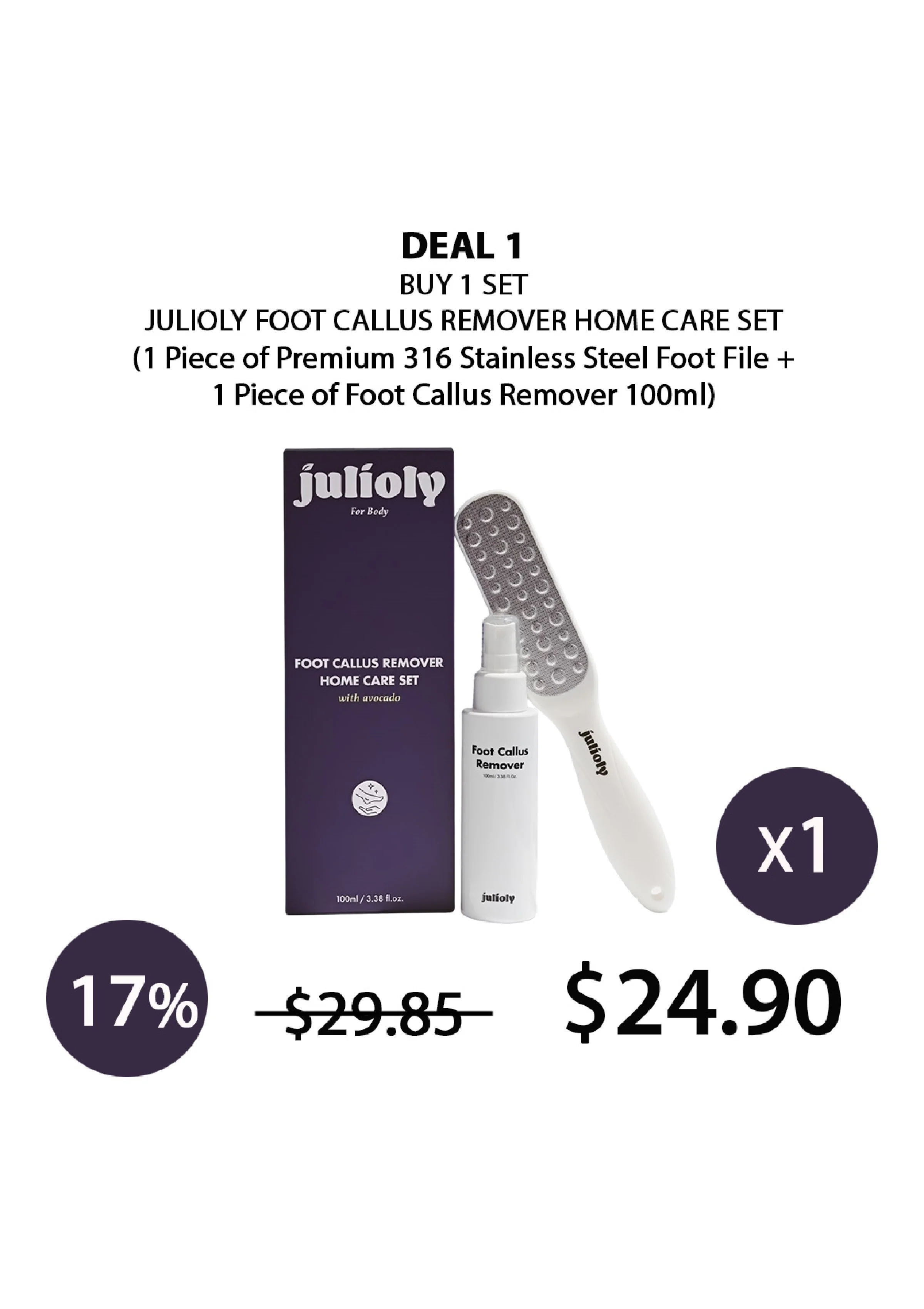[JULIOLY] Foot Callus Remover Home Care Set - Image 31