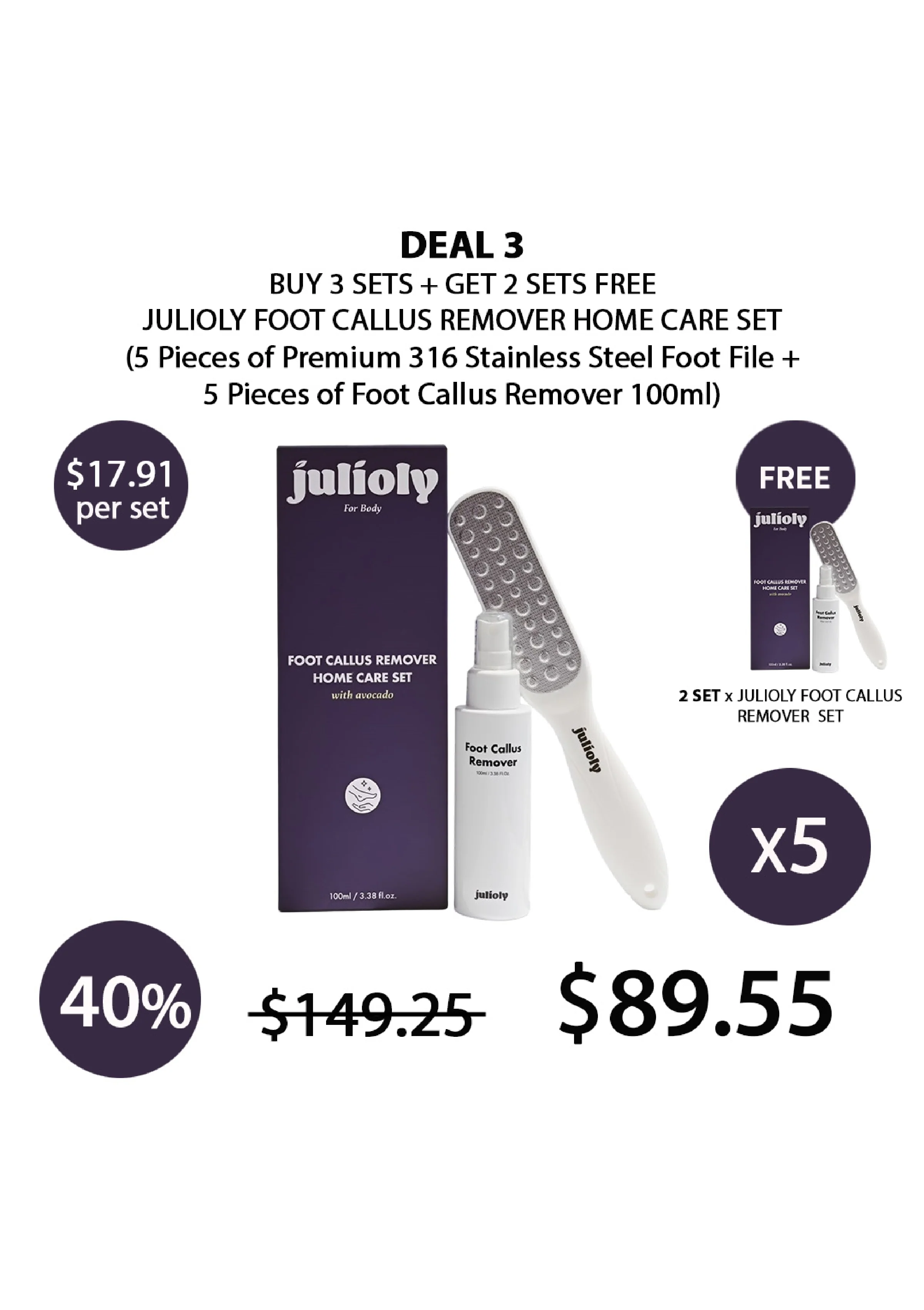 [JULIOLY] Foot Callus Remover Home Care Set - Image 33