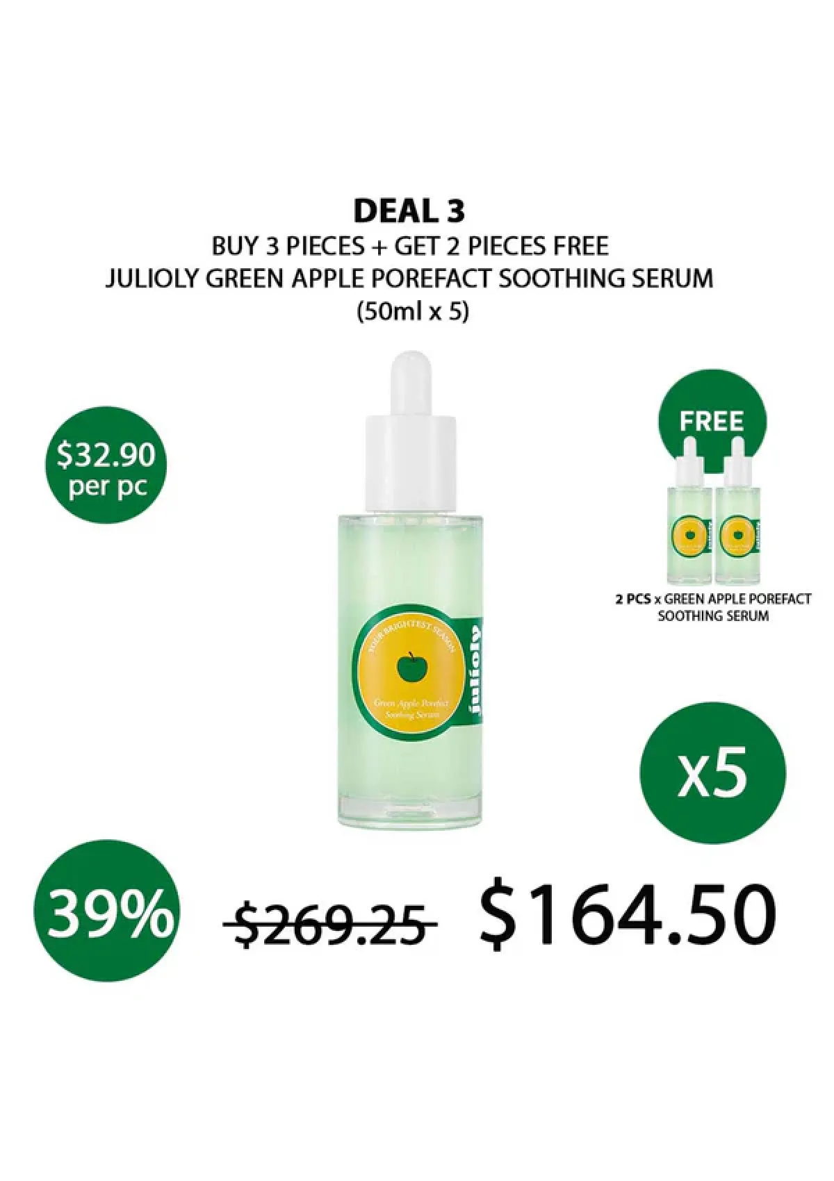 [JULIOLY] Green Apple Porefect Soothing Serum 50ml - Image 27