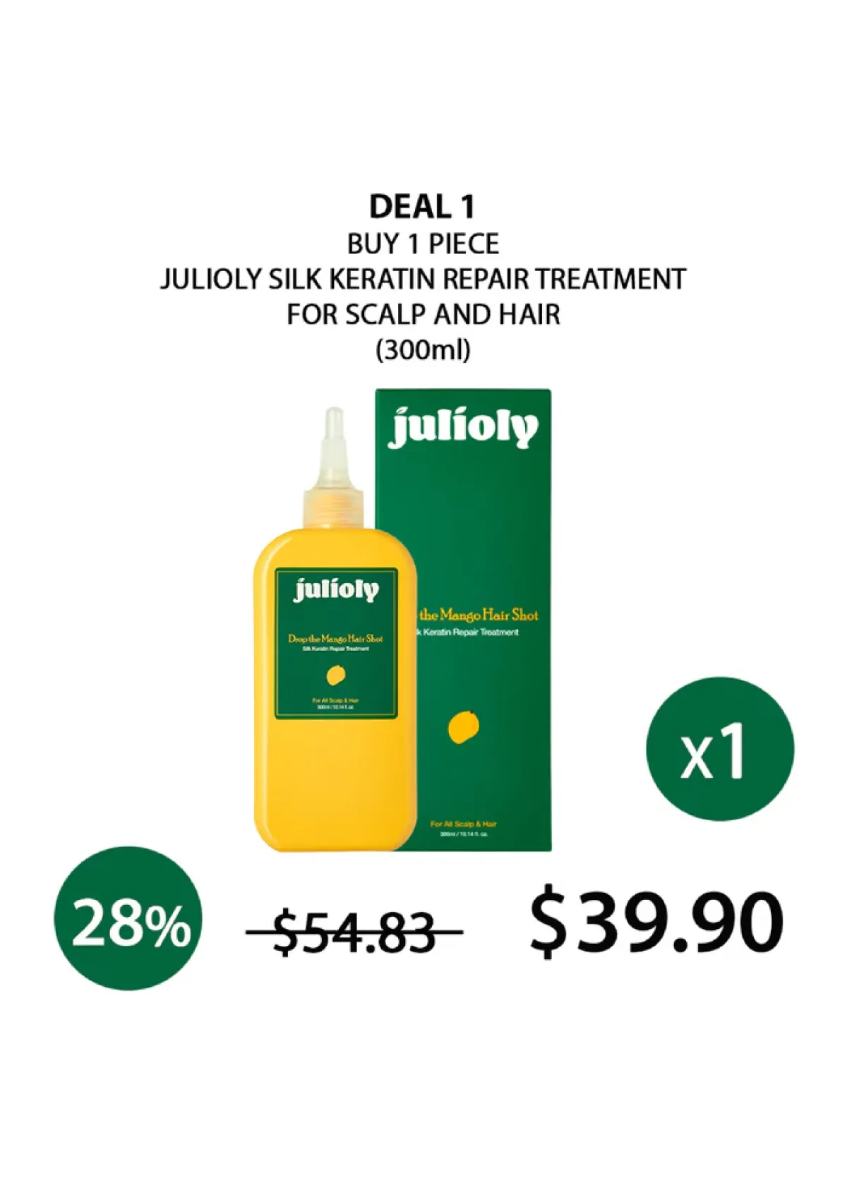 [JULIOLY] Silk Keratin Repair Treatment for Scalp and Hair 300ml - Image 24