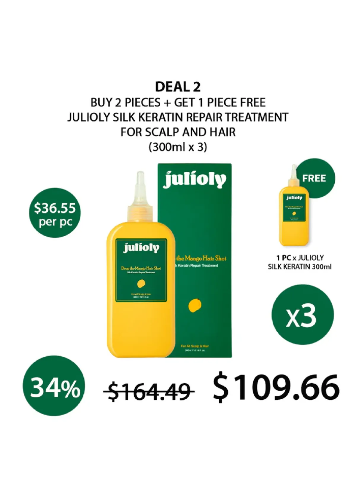 [JULIOLY] Silk Keratin Repair Treatment for Scalp and Hair 300ml - Image 25