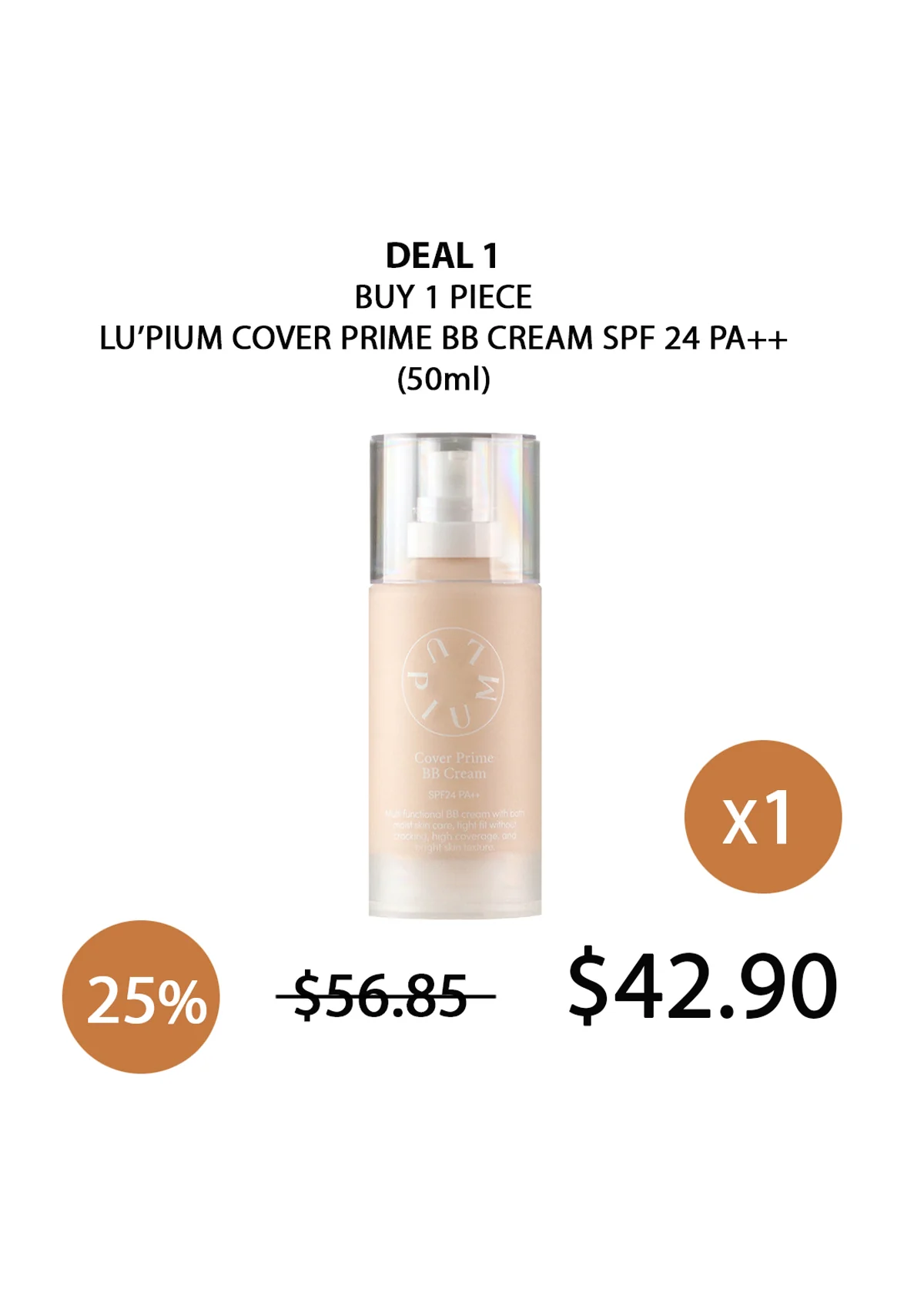 [LUPIUM] Cover Prime BB Cream SPF24 PA++ 50ml - Image 19