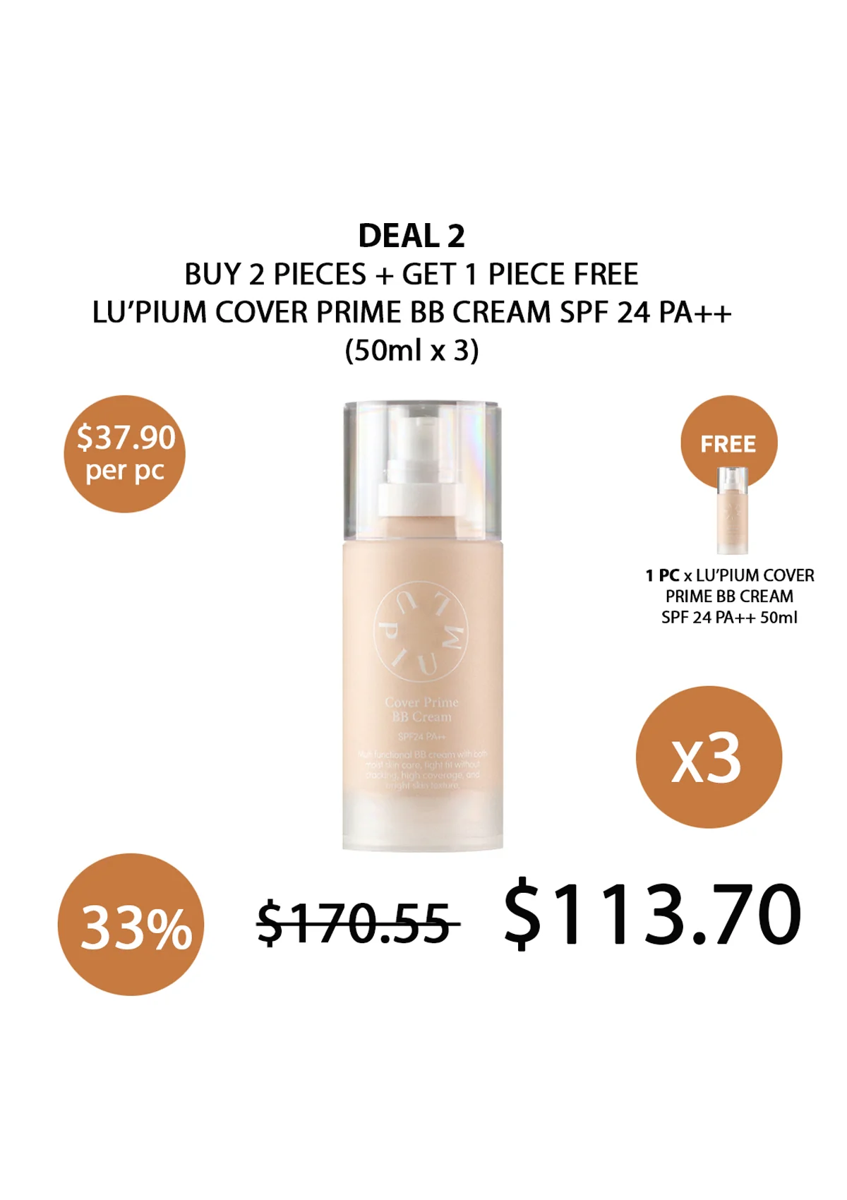 [LUPIUM] Cover Prime BB Cream SPF24 PA++ 50ml - Image 20
