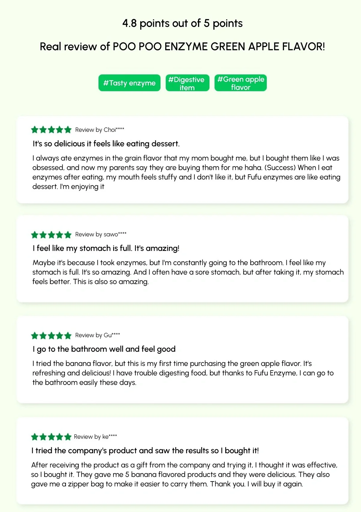 [MAROCELL] Poo Poo Enzyme Green Apple (1 Box = 3.5g x 30 Sticks) - Image 5