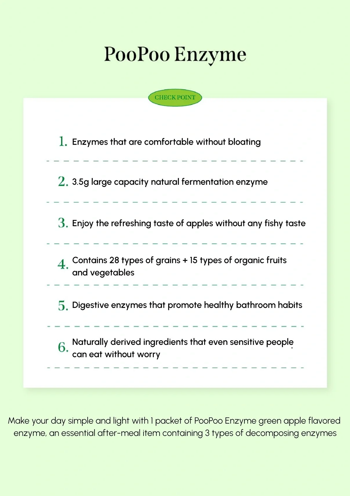 [MAROCELL] Poo Poo Enzyme Green Apple (1 Box = 3.5g x 30 Sticks) - Image 7