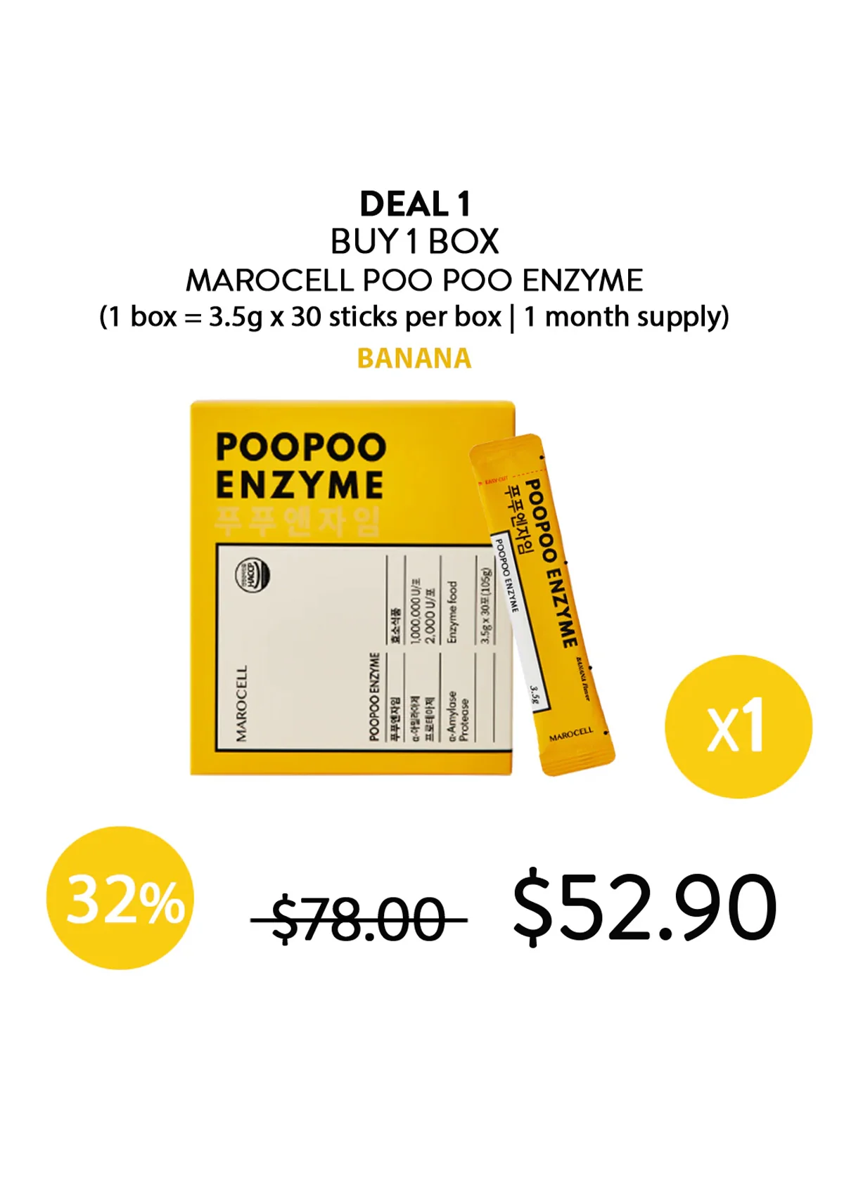 [MAROCELL] Poo Poo Enzyme Banana (1 Box = 3.5g x 30 Sticks) - Image 12