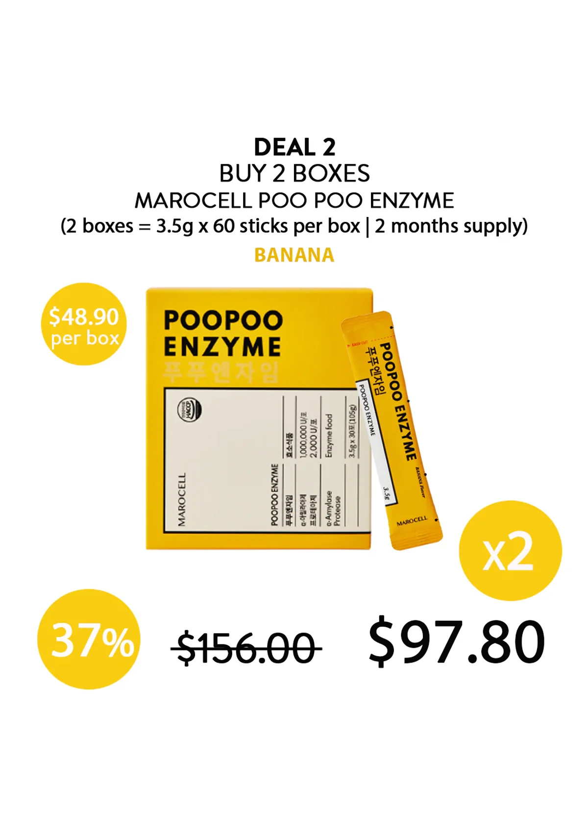 [MAROCELL] Poo Poo Enzyme Banana (1 Box = 3.5g x 30 Sticks) - Image 13