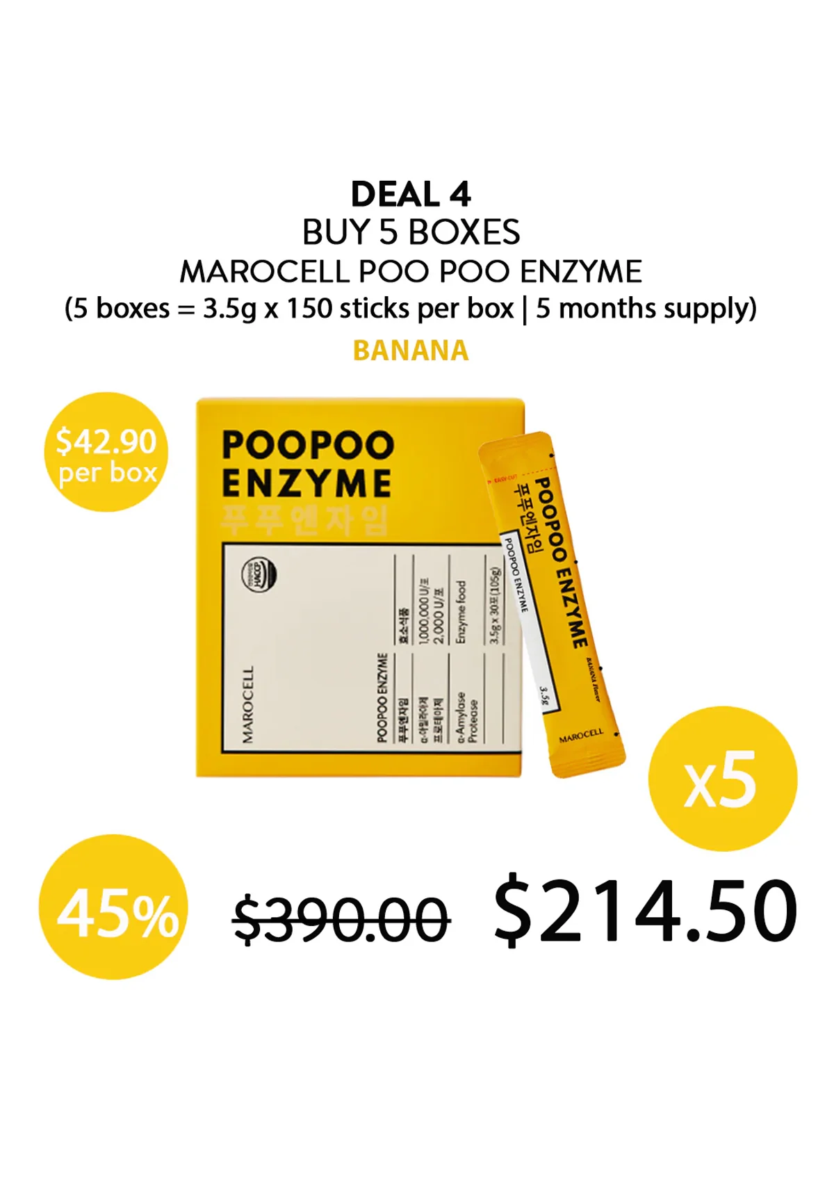 [MAROCELL] Poo Poo Enzyme Banana (1 Box = 3.5g x 30 Sticks) - Image 14