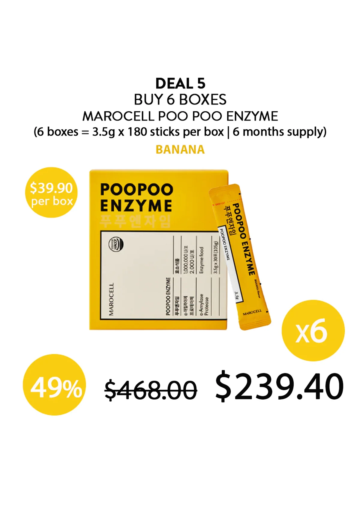 [MAROCELL] Poo Poo Enzyme Banana (1 Box = 3.5g x 30 Sticks) - Image 15