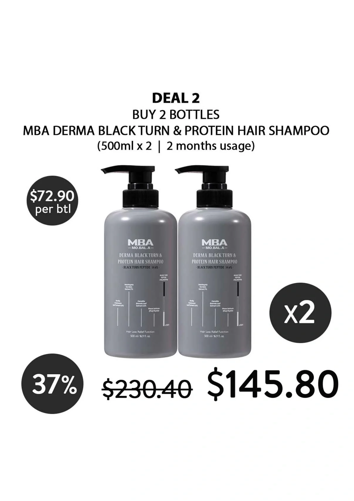 [MBA] Derma Black Turn & Protein Hair Shampoo 500ml - Image 19