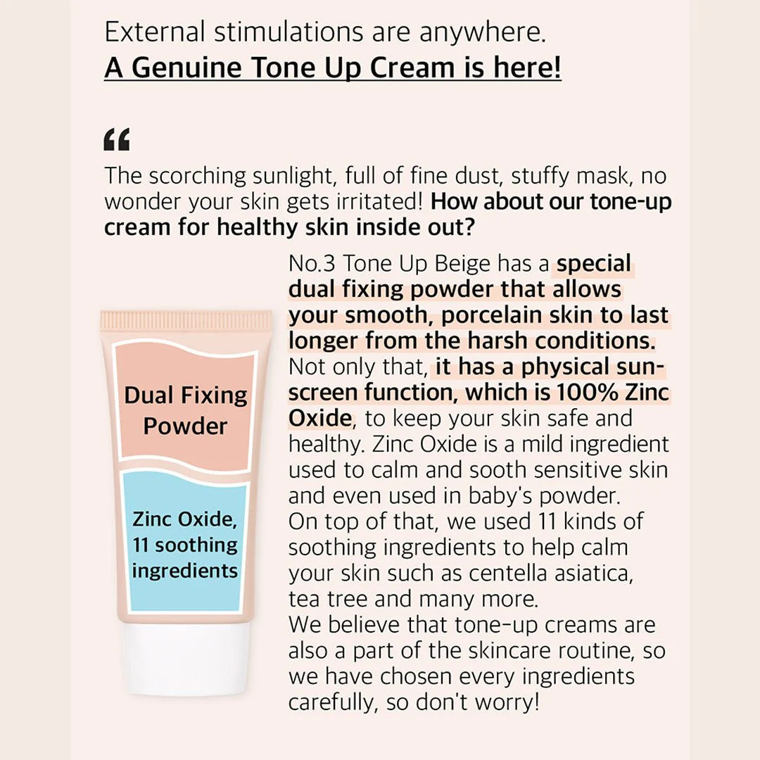 [NUMBUZIN] No.3 Porcelain Base-skip Tone Up Beige SPF 50+ PA++++ 50ml - Image 15