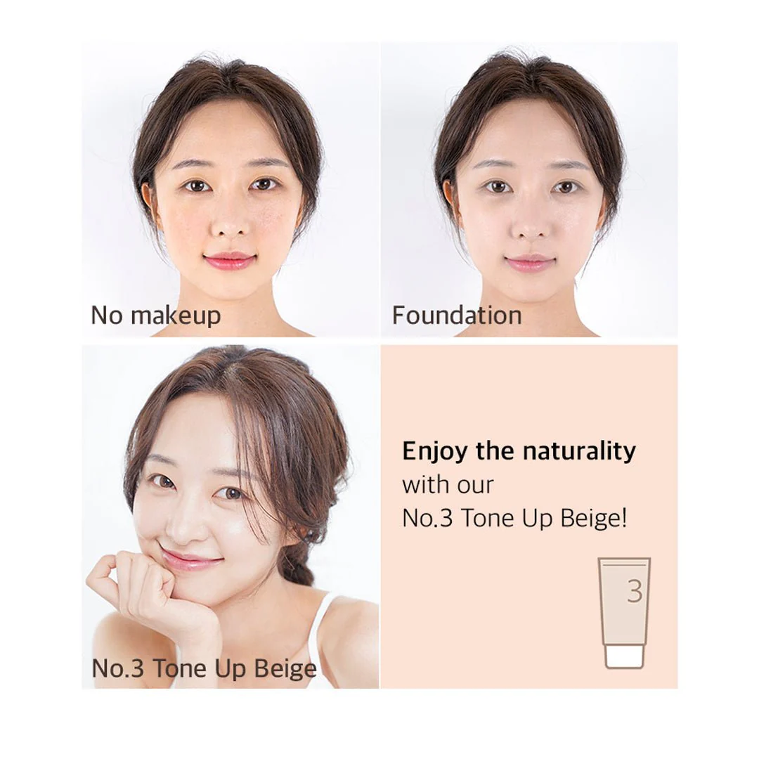 [NUMBUZIN] No.3 Porcelain Base-skip Tone Up Beige SPF 50+ PA++++ 50ml - Image 8