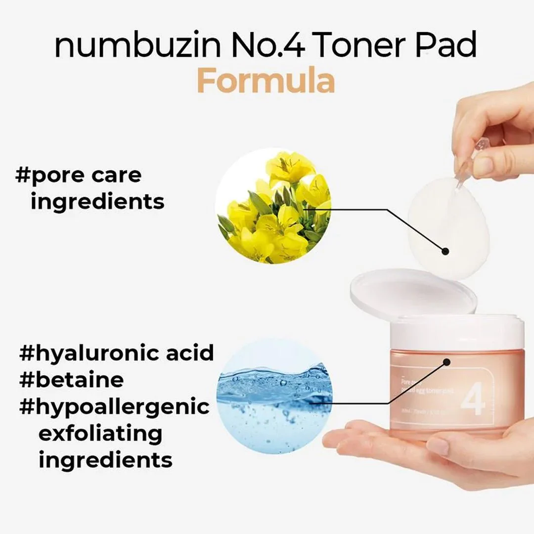 [NUMBUZIN] No.4 Pore Zero Peeled Egg Toner Pad 190ml (1 Box = 70 Pads) - Image 6