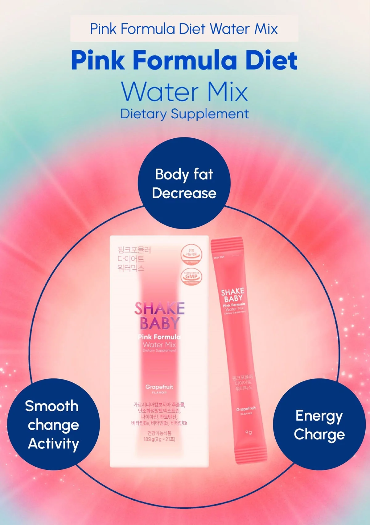 [SHAKE BABY] Pink Formula Diet Water Mix (1 Box = 7g x 20 Sticks) - Image 7