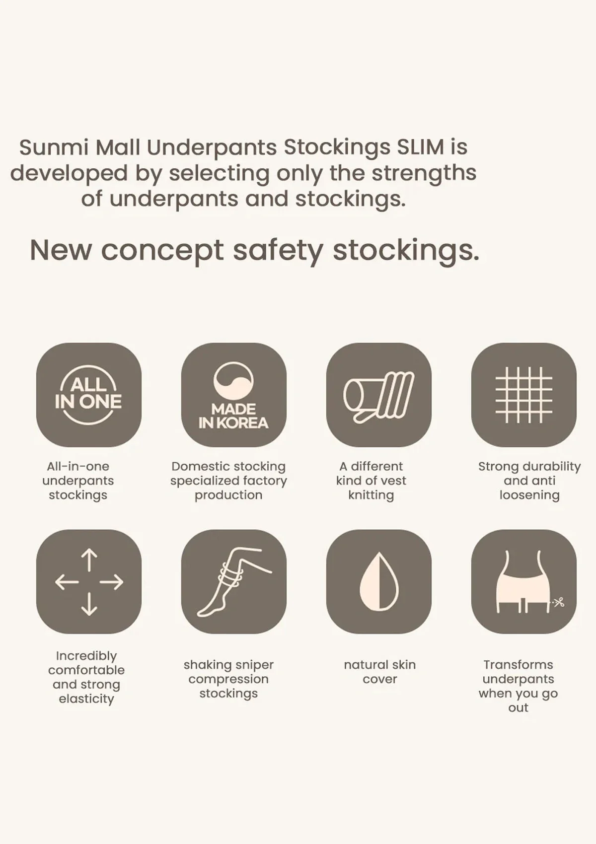 [SUNMIMALL] Black Innerpant + 20D Compression Stockings (Apricot/Black) - Image 5