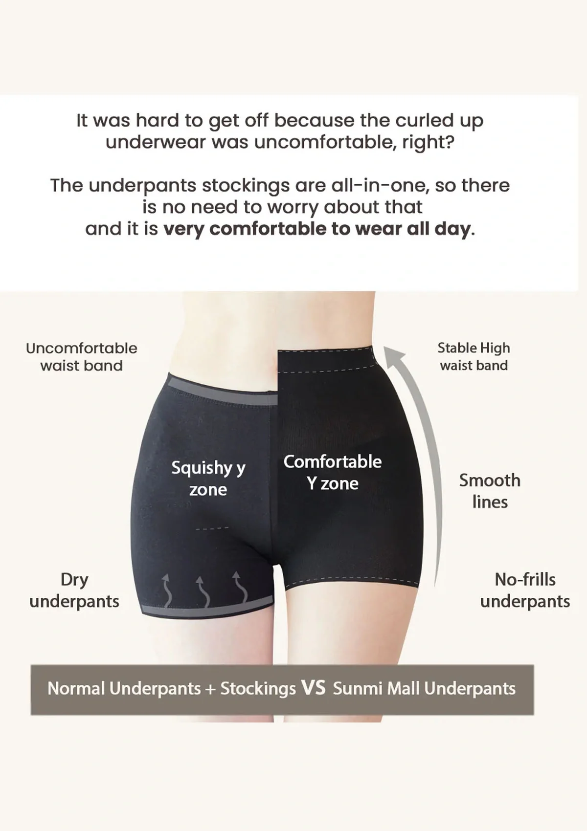 [SUNMIMALL] Black Innerpant + 20D Compression Stockings (Apricot/Black) - Image 7