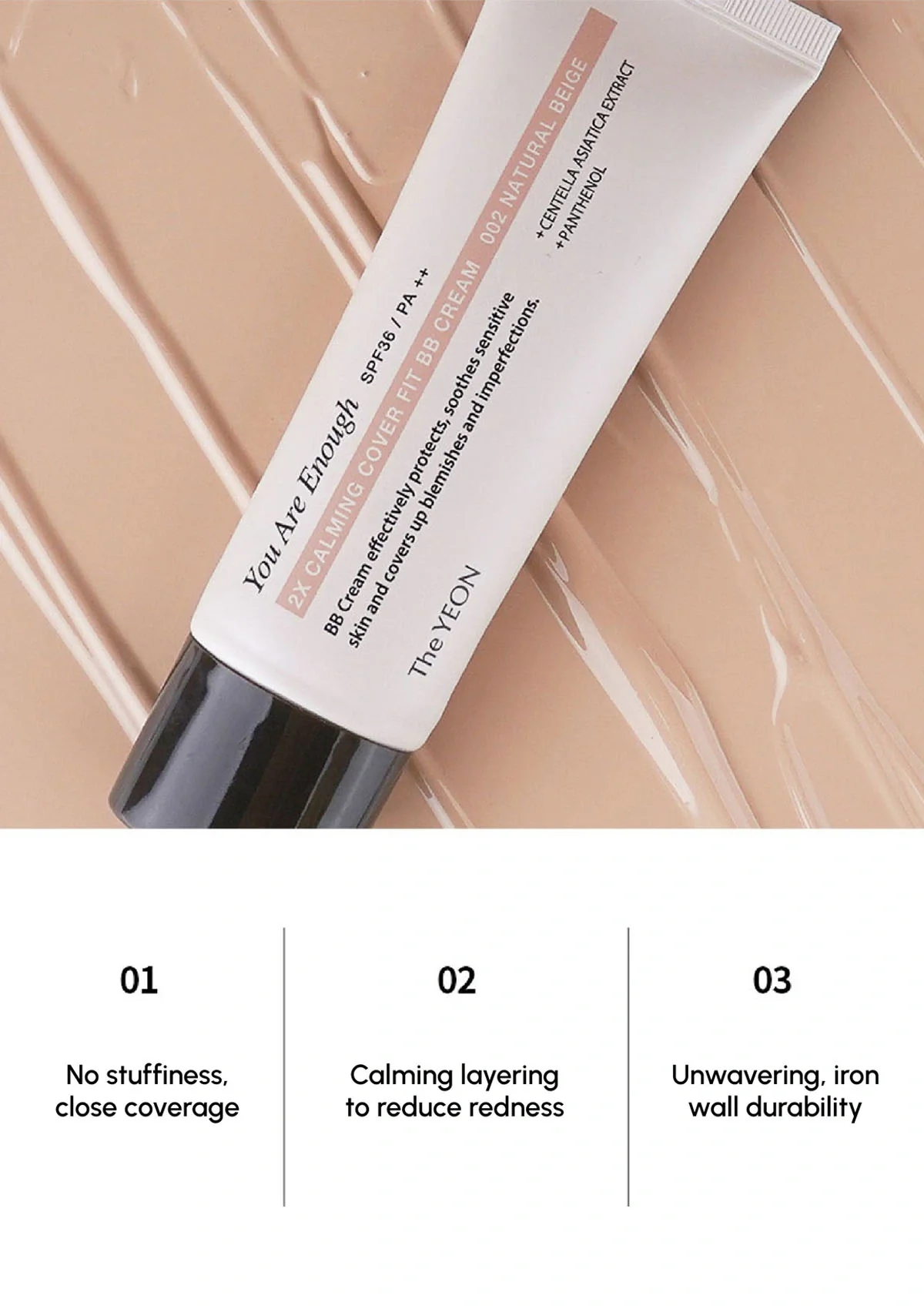 [THE YEON] 2X Calming Cover Fit BB Cream SPF36 PA++ 50ml - Image 6