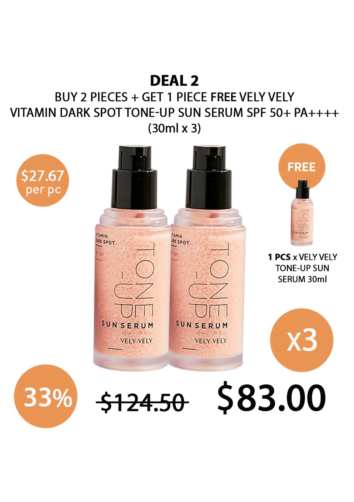 [VELY VELY] Vitamin Dark Spot Tone-up Sun Serum SPF 50+ PA++++ 30ml - Image 21