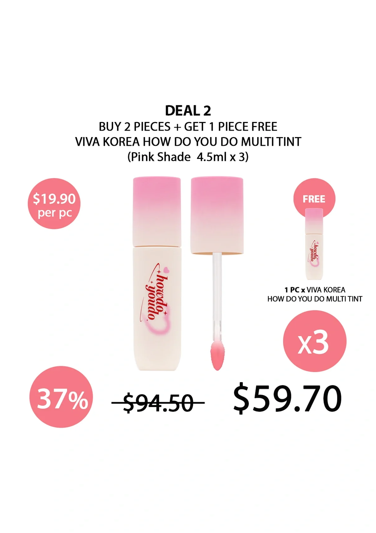 [VIVA KOREA] How Do You Do Multi Tint (Pink) 4.5ml - Image 27